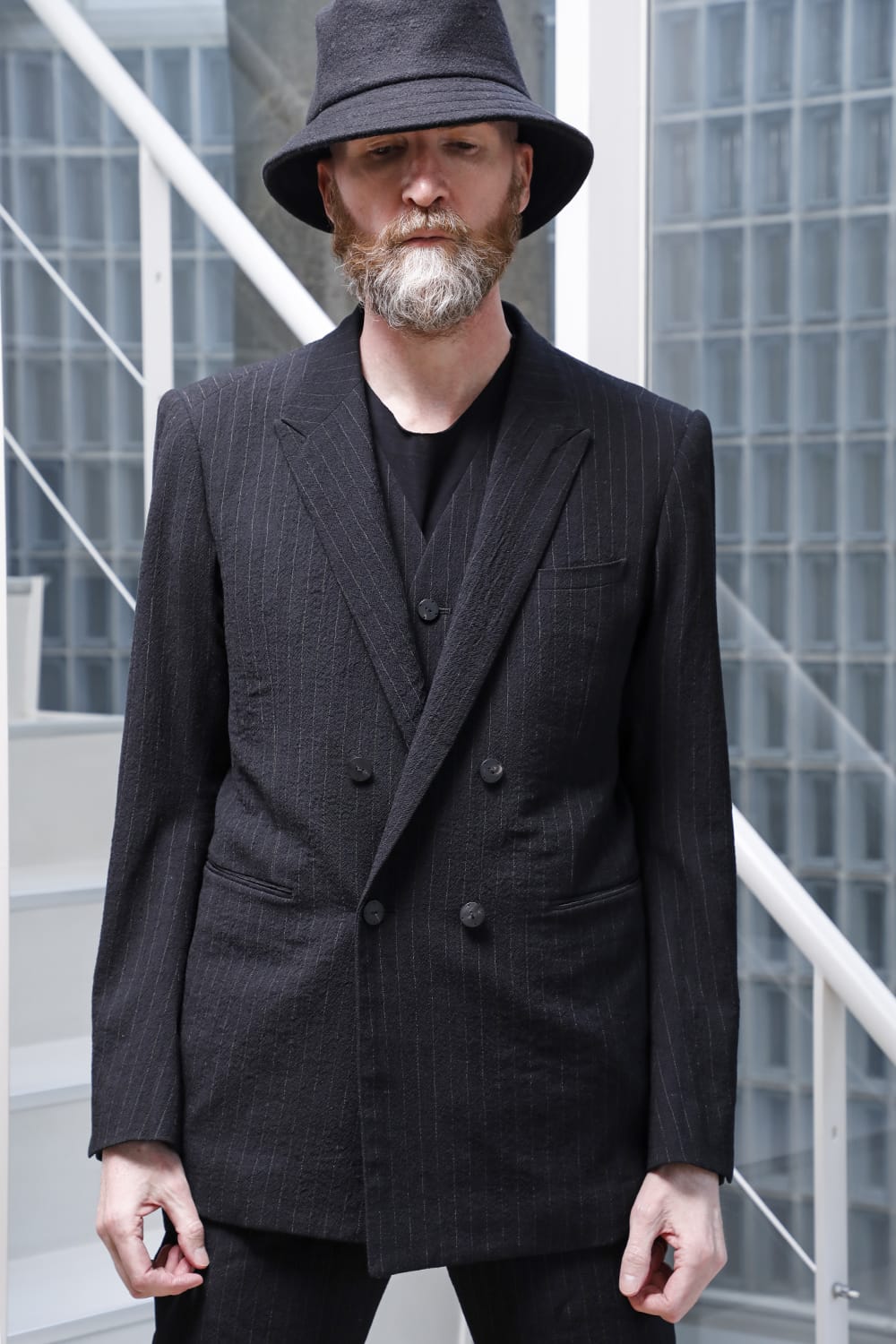 ジャケット シュリンク ウール ストライプ