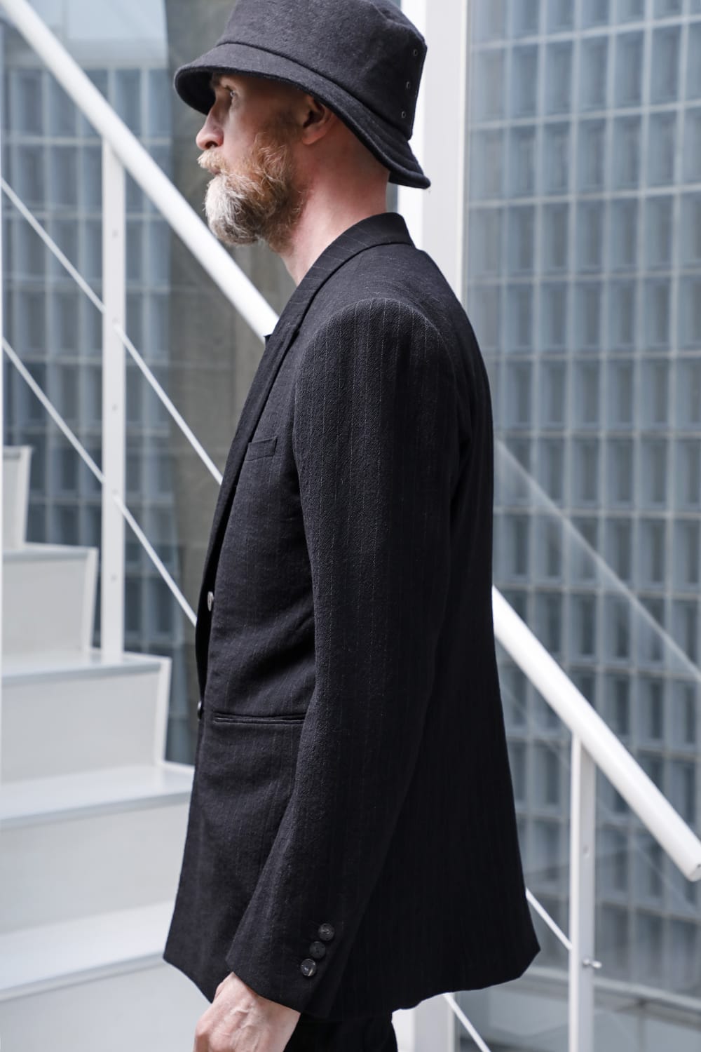 ジャケット シュリンク ウール ストライプ