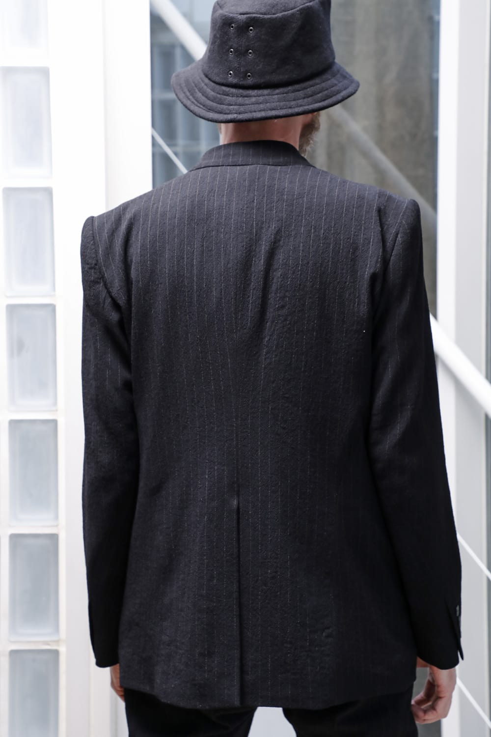 ジャケット シュリンク ウール ストライプ