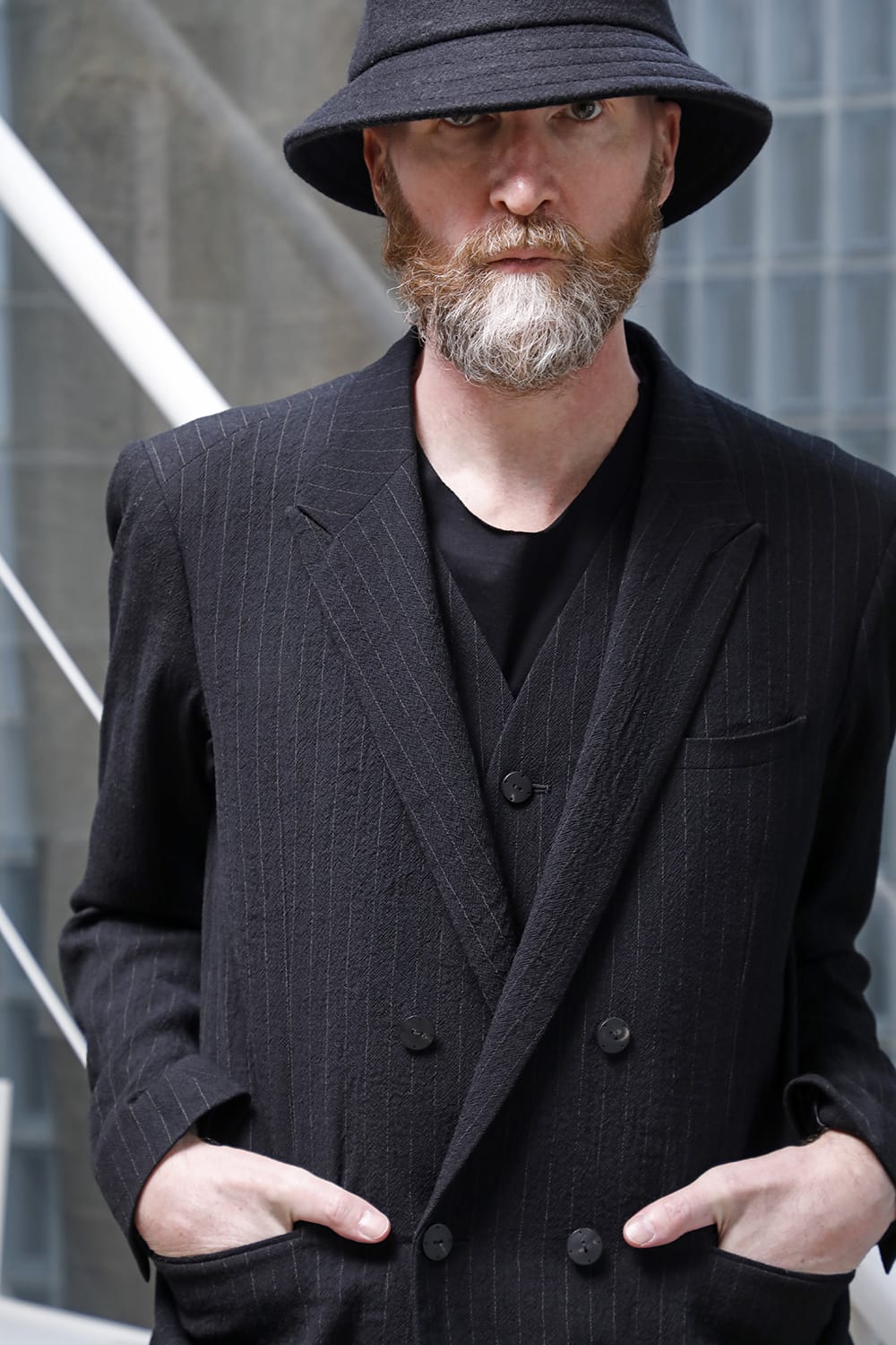 ジャケット シュリンク ウール ストライプ