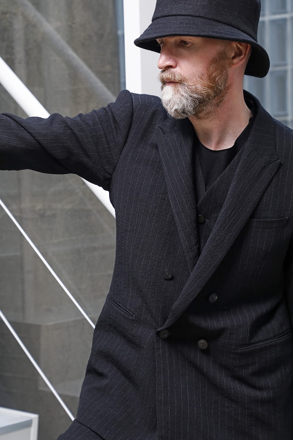 ジャケット シュリンク ウール ストライプ