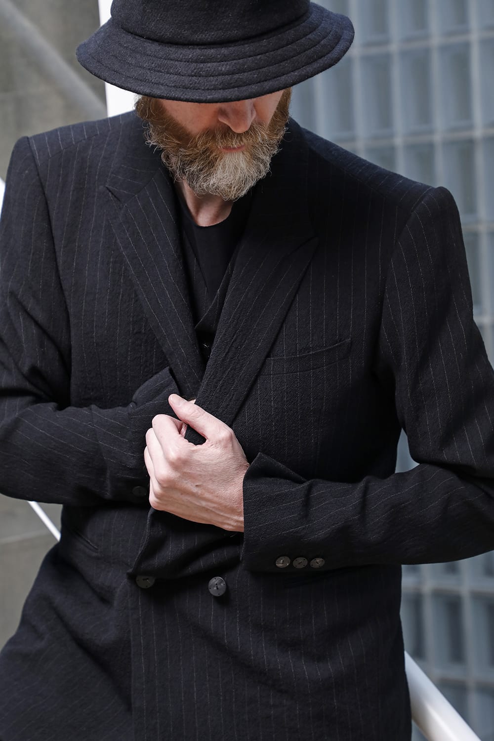 ジャケット シュリンク ウール ストライプ