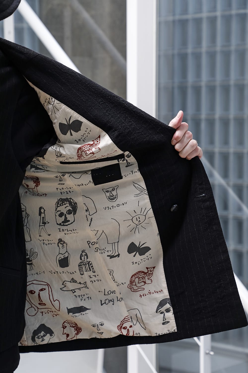 ジャケット シュリンク ウール ストライプ