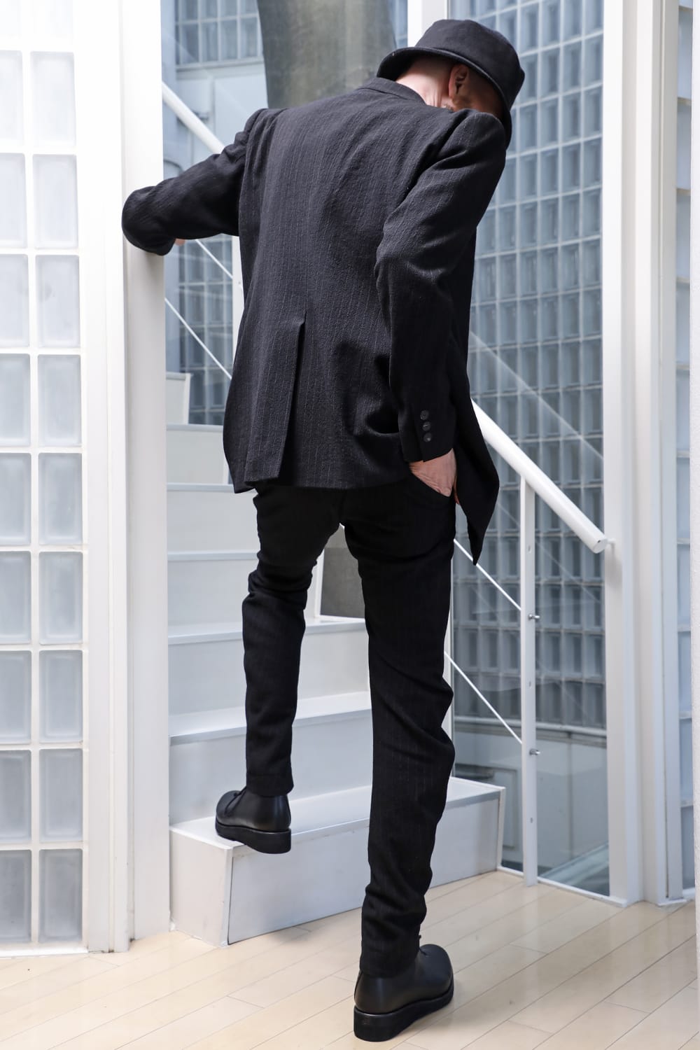 ジャケット シュリンク ウール ストライプ