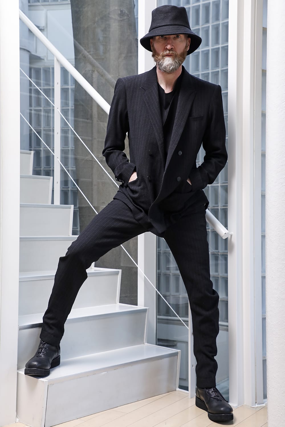 ジャケット シュリンク ウール ストライプ