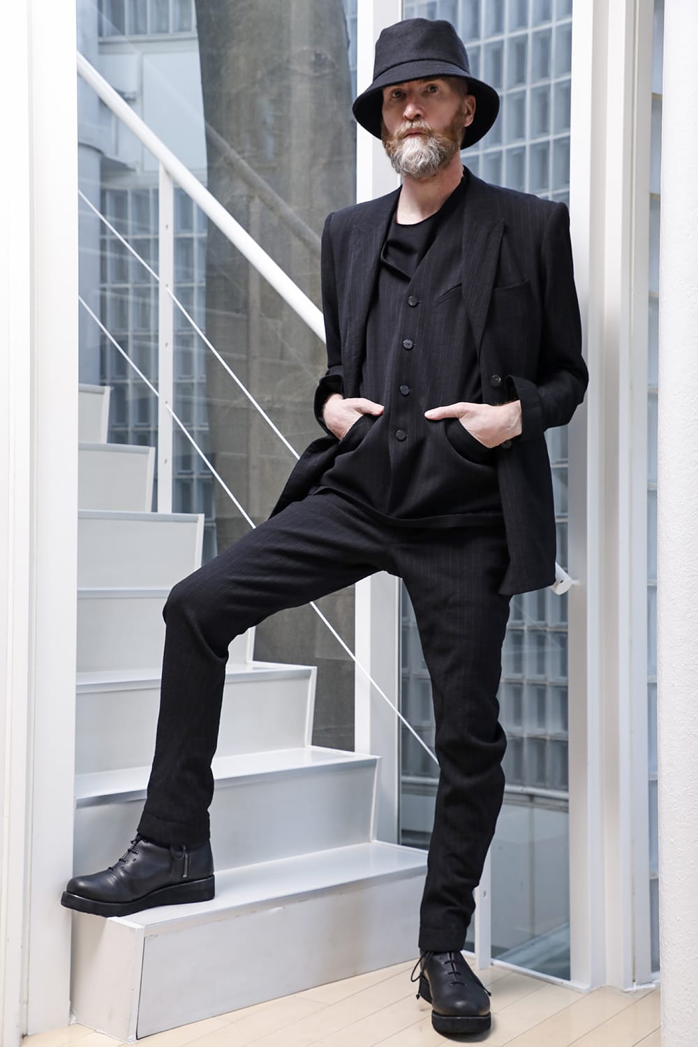 ジャケット シュリンク ウール ストライプ