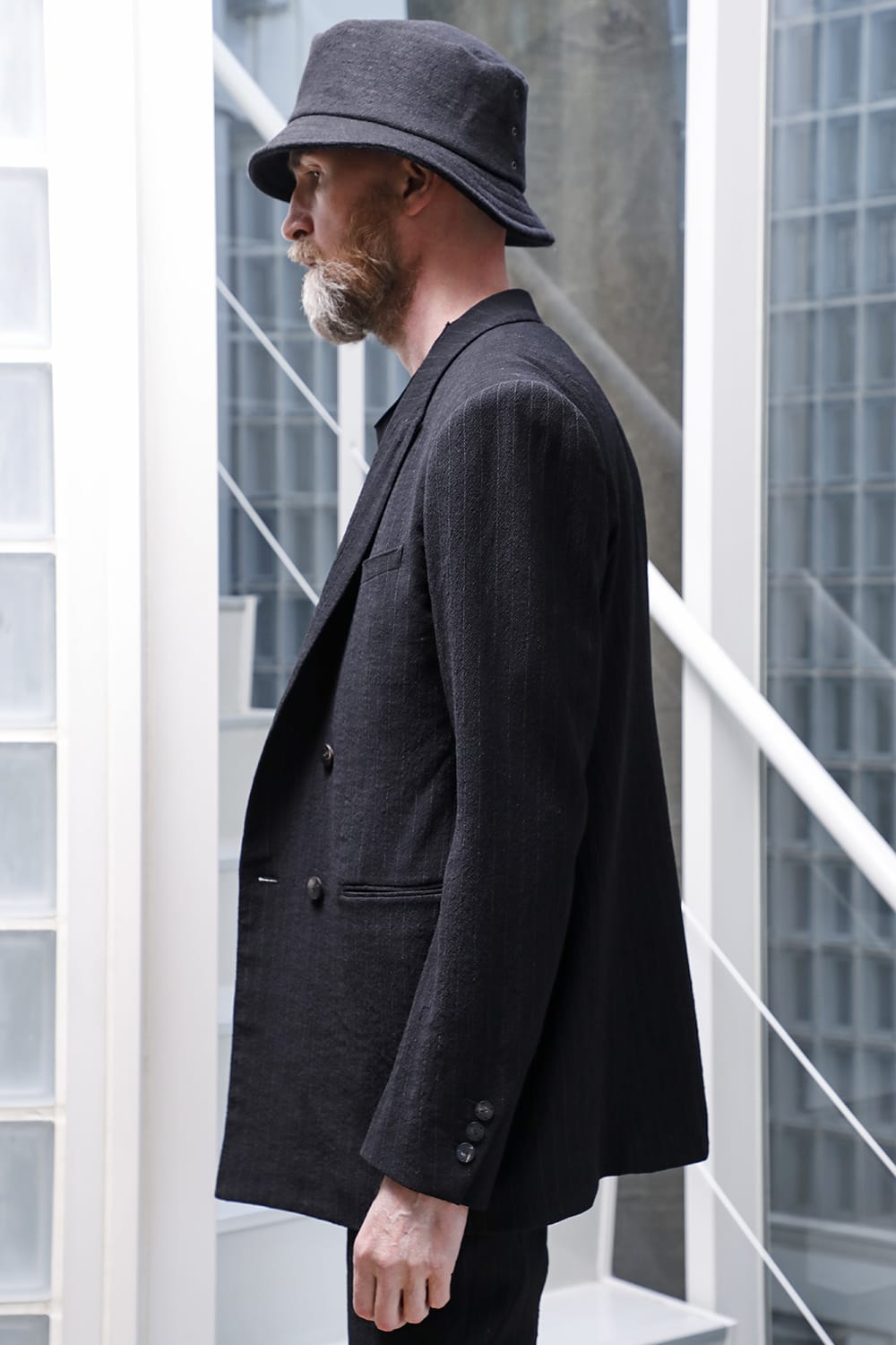 ジャケット シュリンク ウール ストライプ