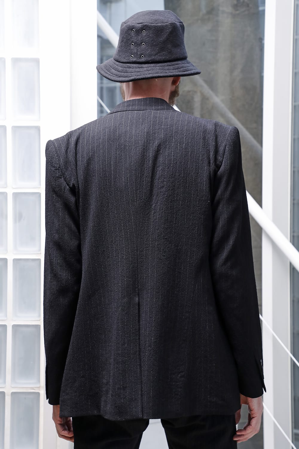 ジャケット シュリンク ウール ストライプ