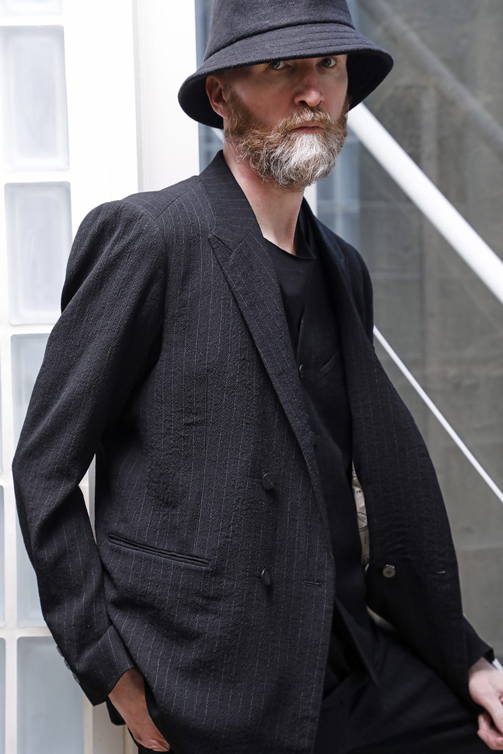 ジャケット シュリンク ウール ストライプ