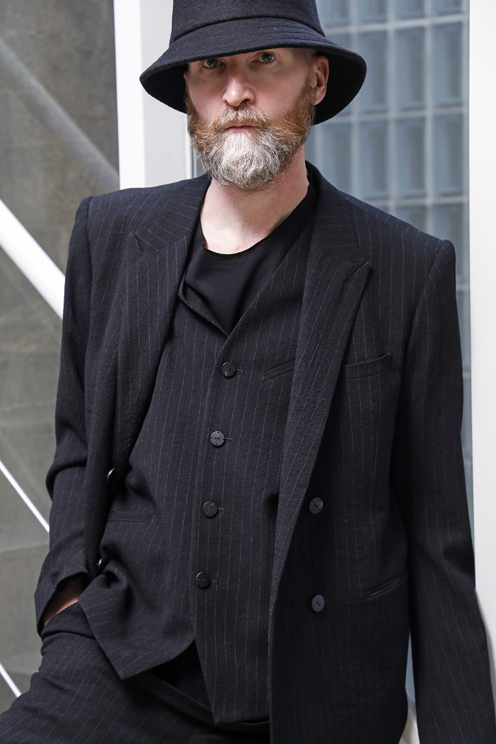 ジャケット シュリンク ウール ストライプ