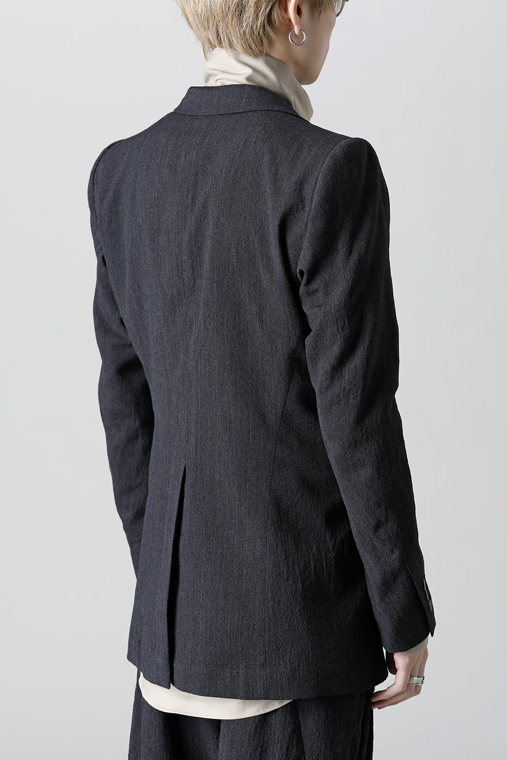 Tailored jacket shrink wool stripe