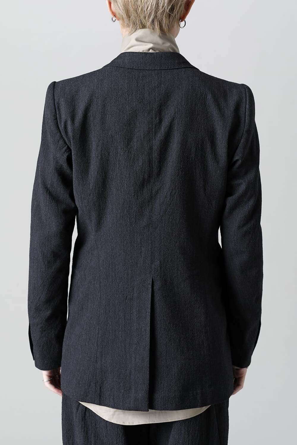 Tailored jacket shrink wool stripe