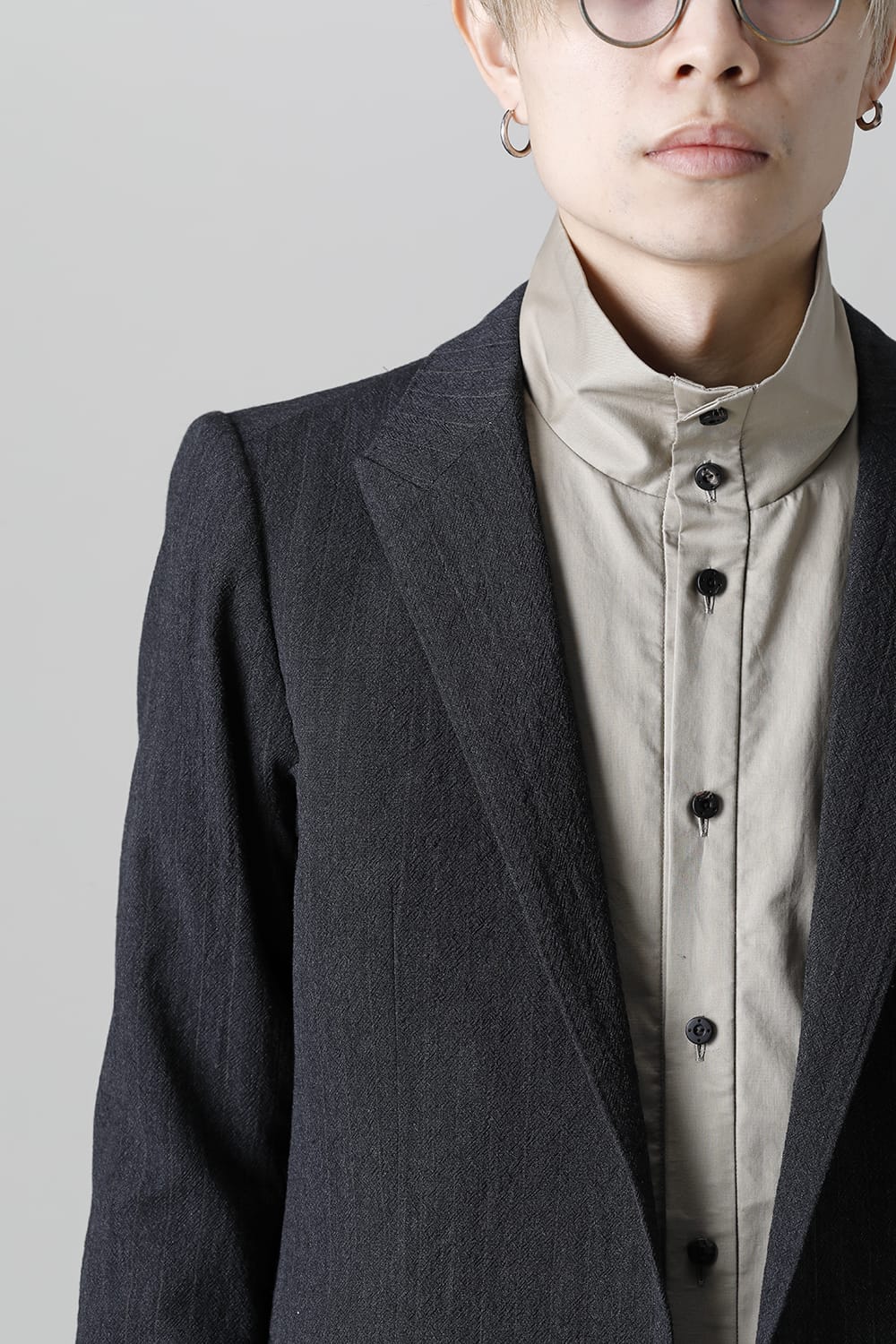 Tailored jacket shrink wool stripe