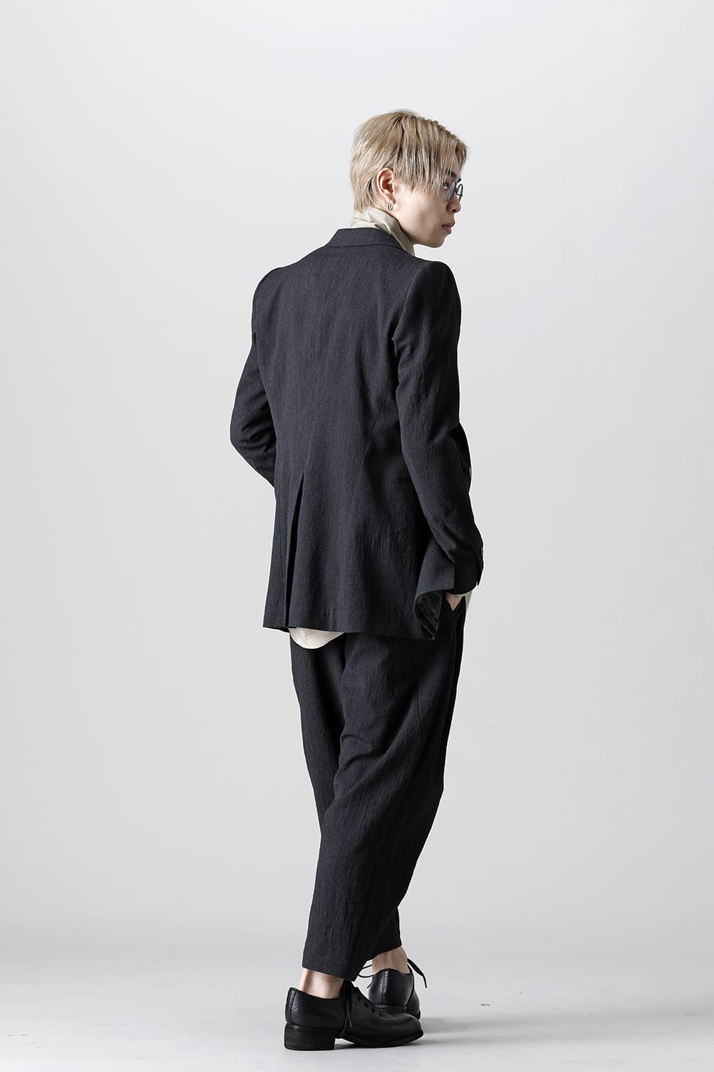 Tailored jacket shrink wool stripe