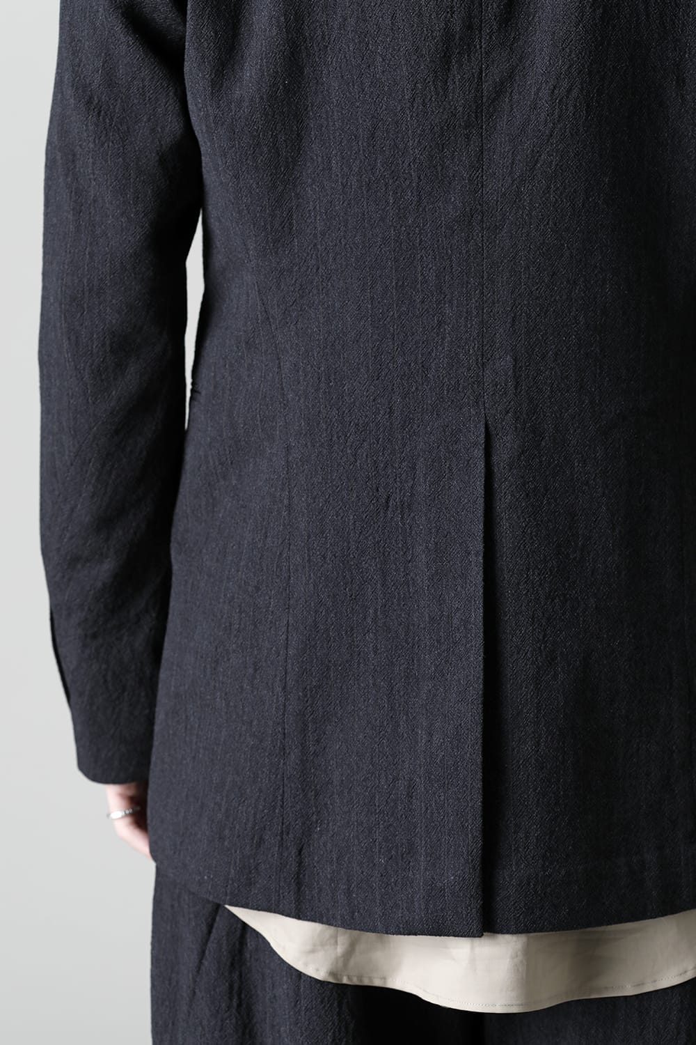 Tailored jacket shrink wool stripe