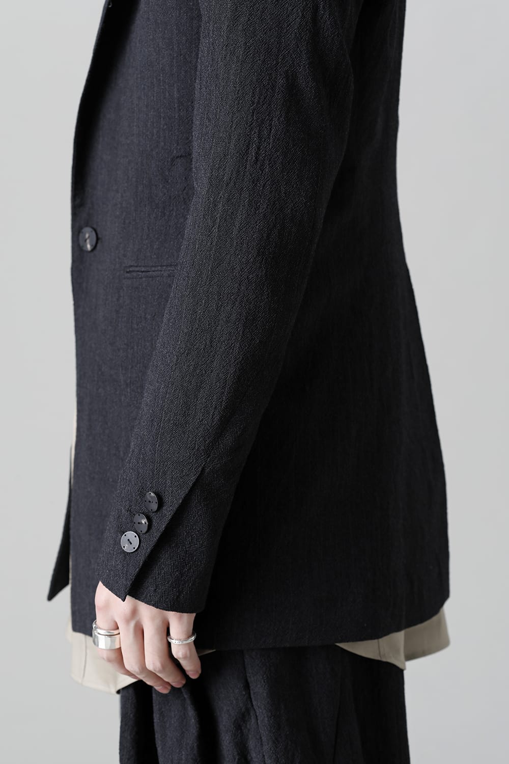 Tailored jacket shrink wool stripe