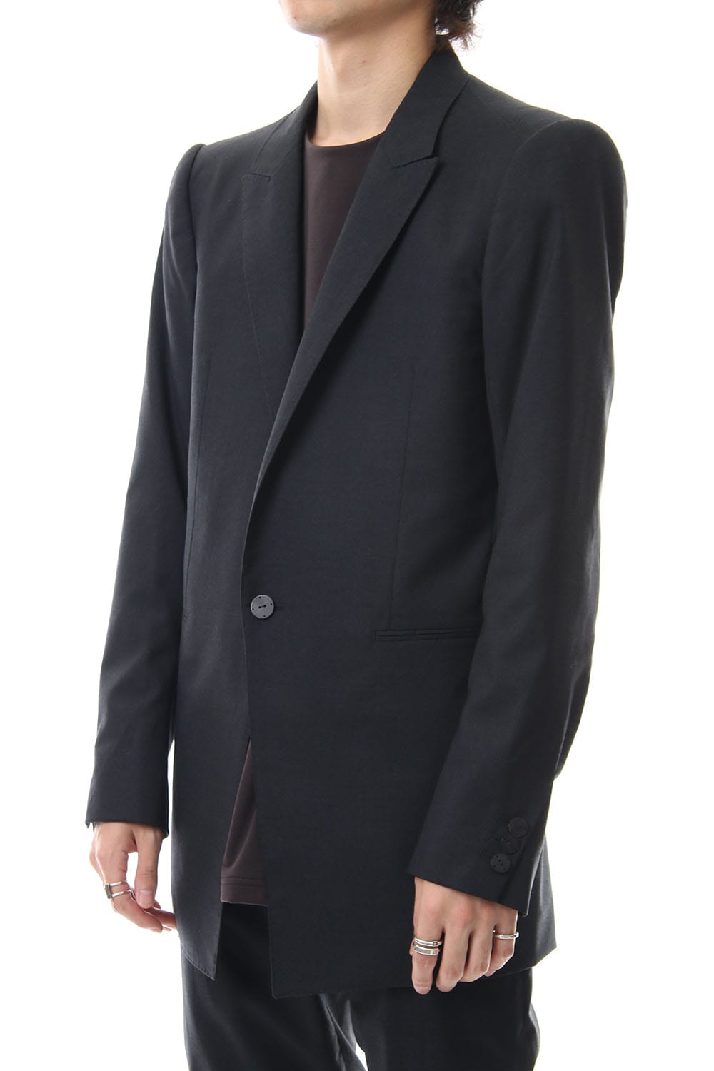 Wool Super 120's Peaked Lapel Jacket