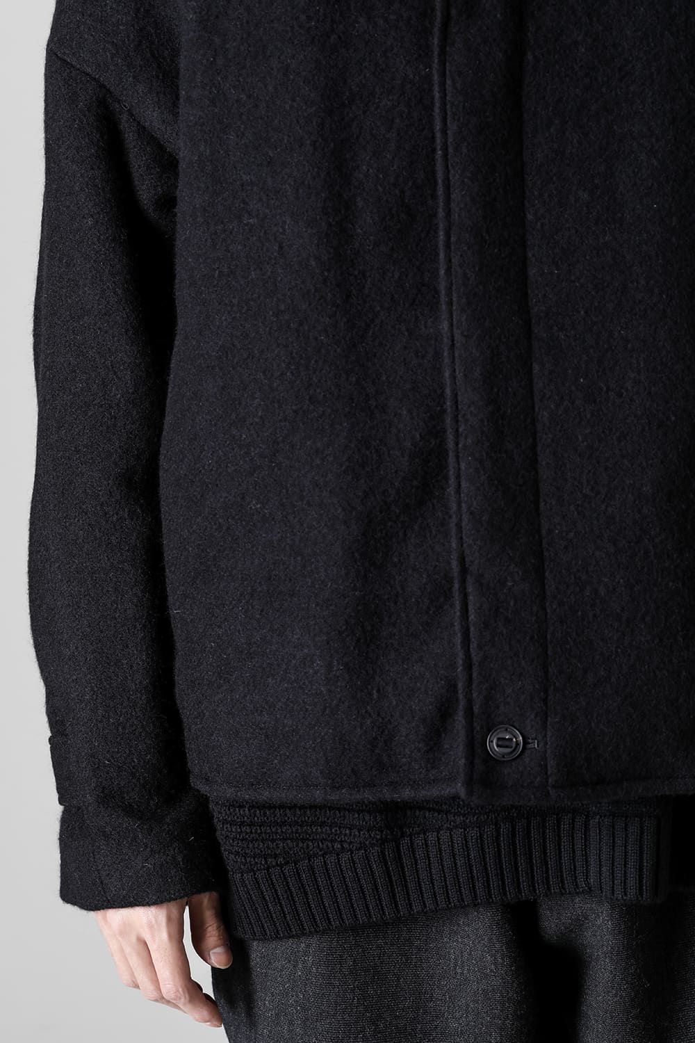 High neck jacket brushed cashgora