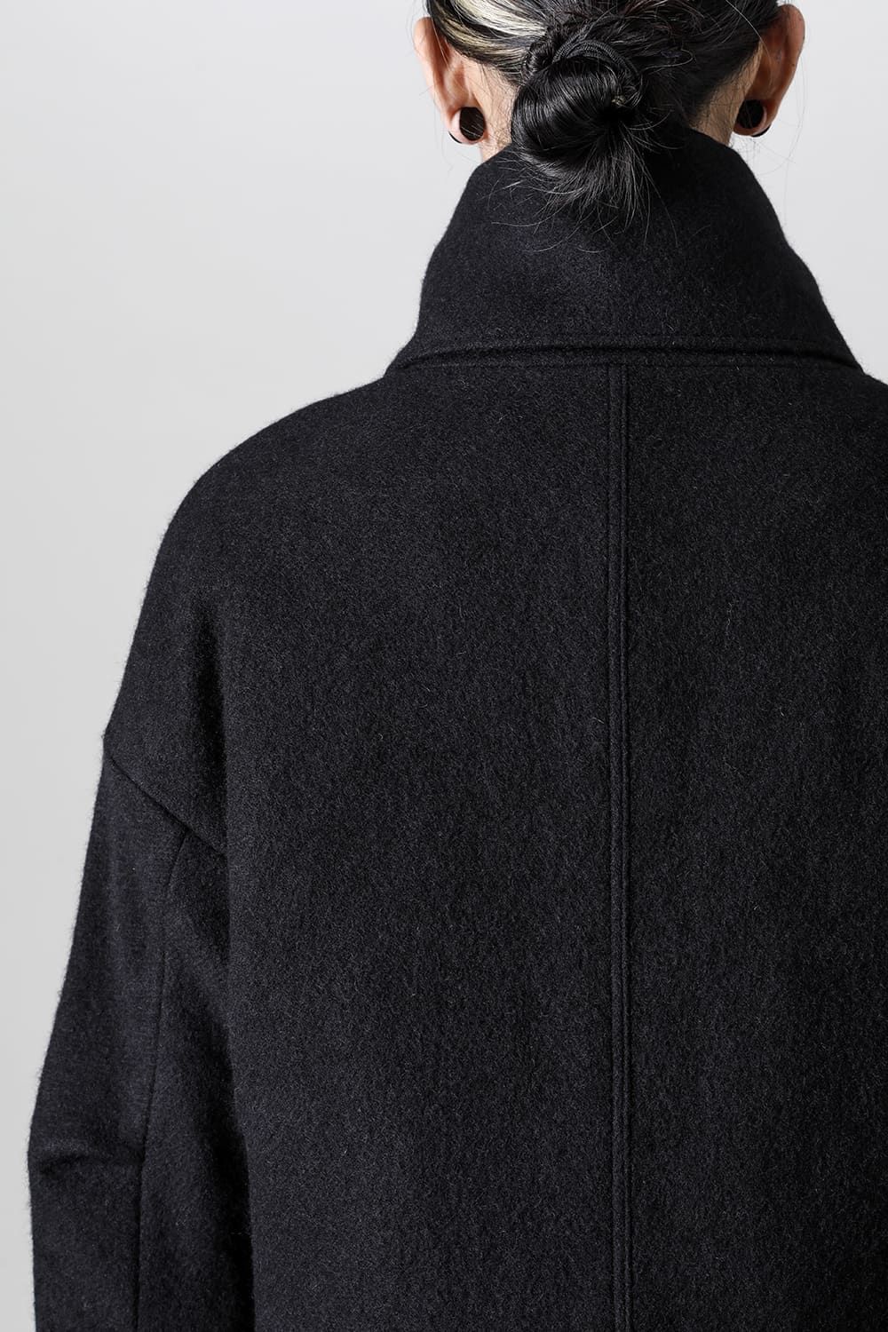 High neck jacket brushed cashgora