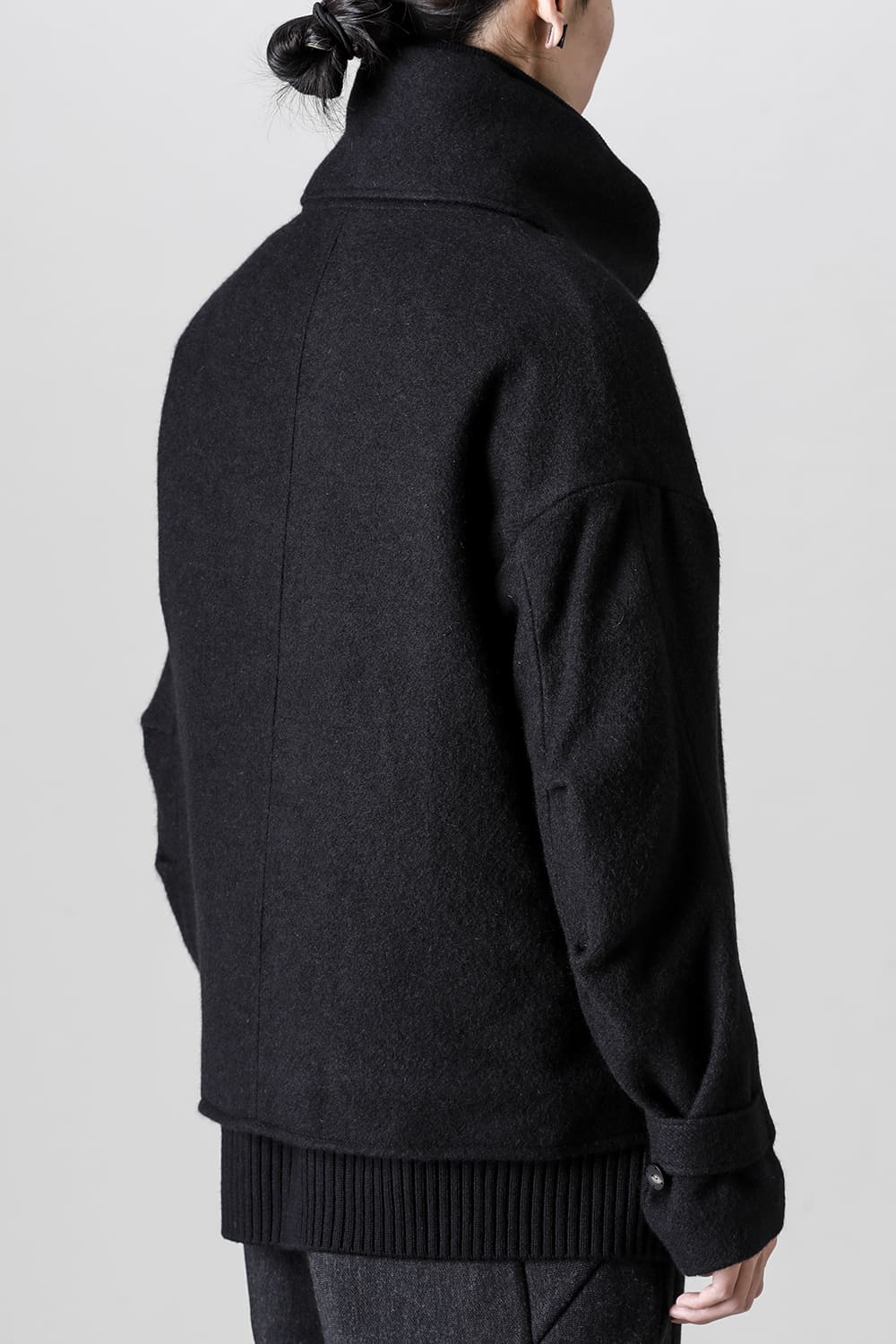 High neck jacket brushed cashgora