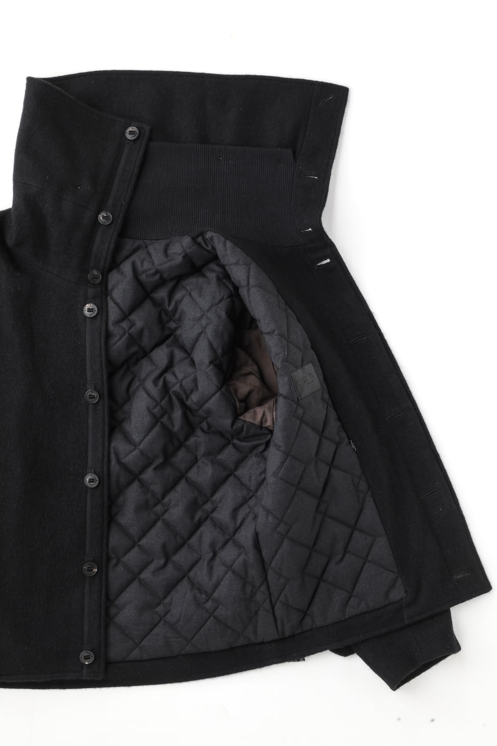 High neck jacket brushed cashgora