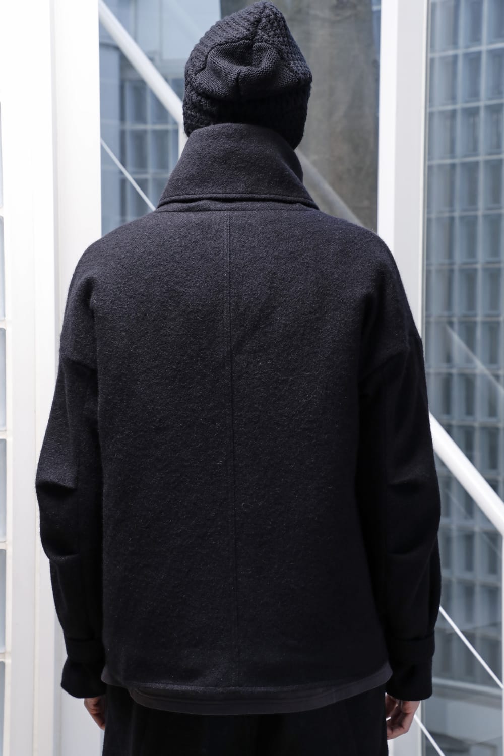 High neck jacket brushed cashgora