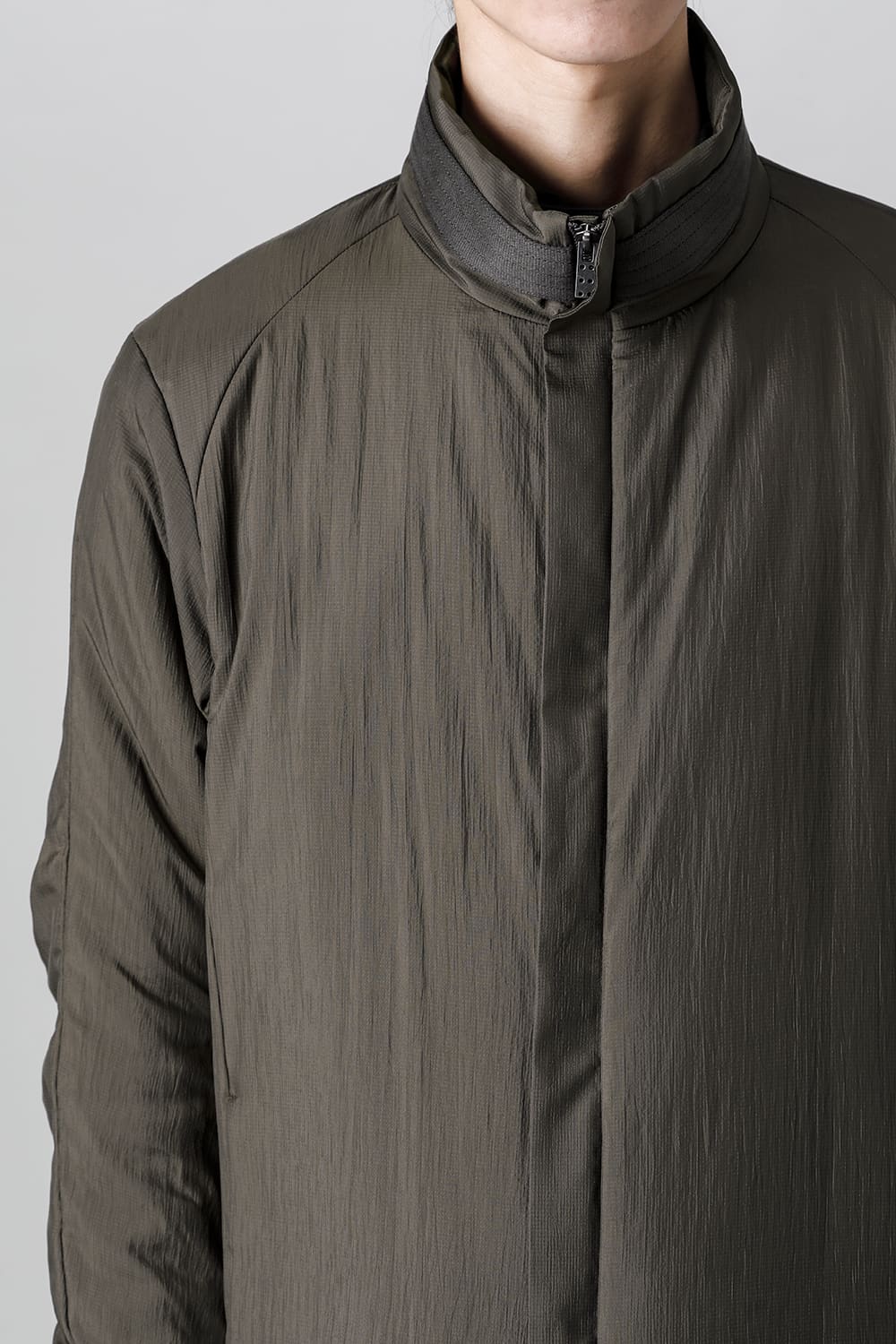 Nylon coat shrink nylon Dark Khaki