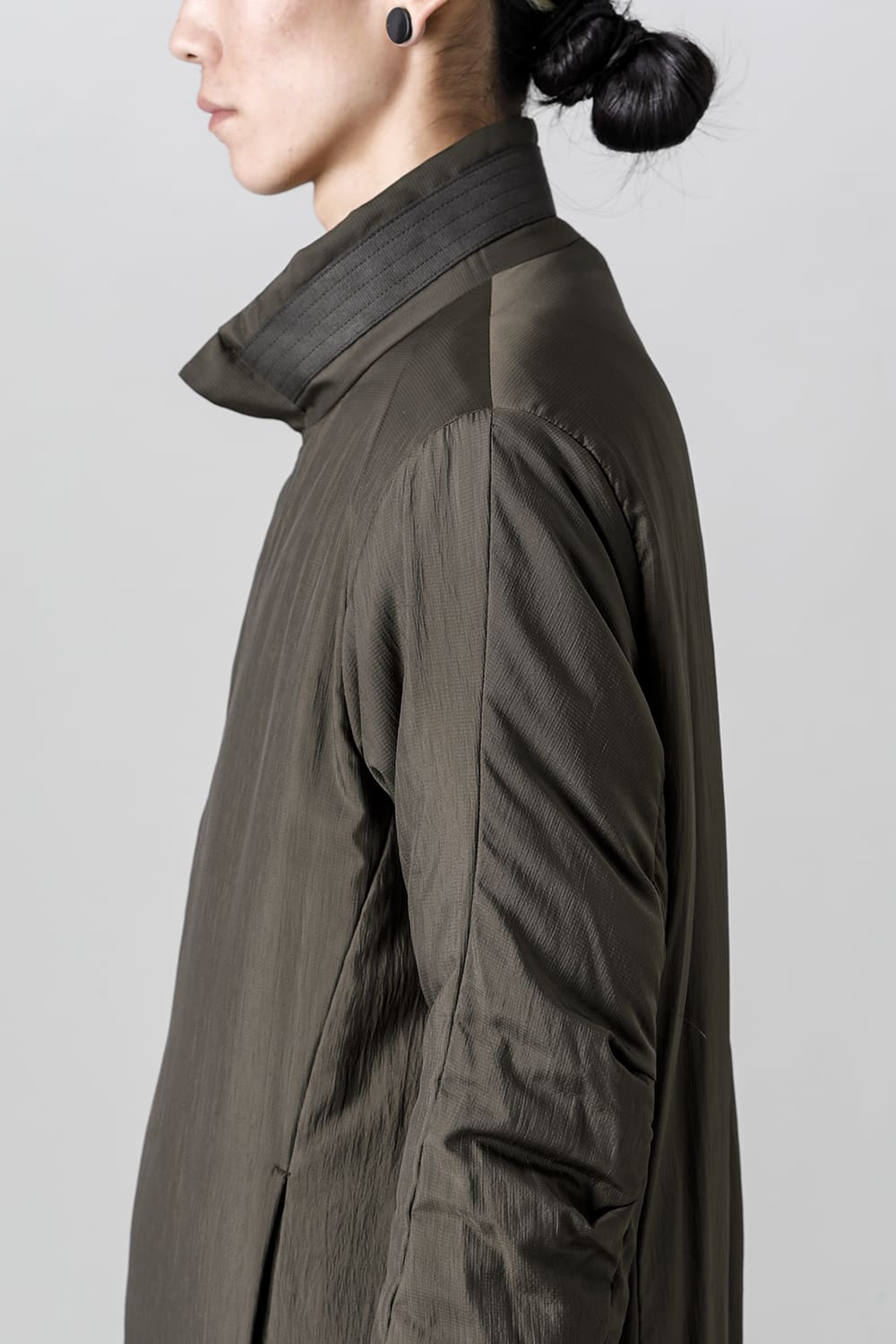 Nylon coat shrink nylon Dark Khaki