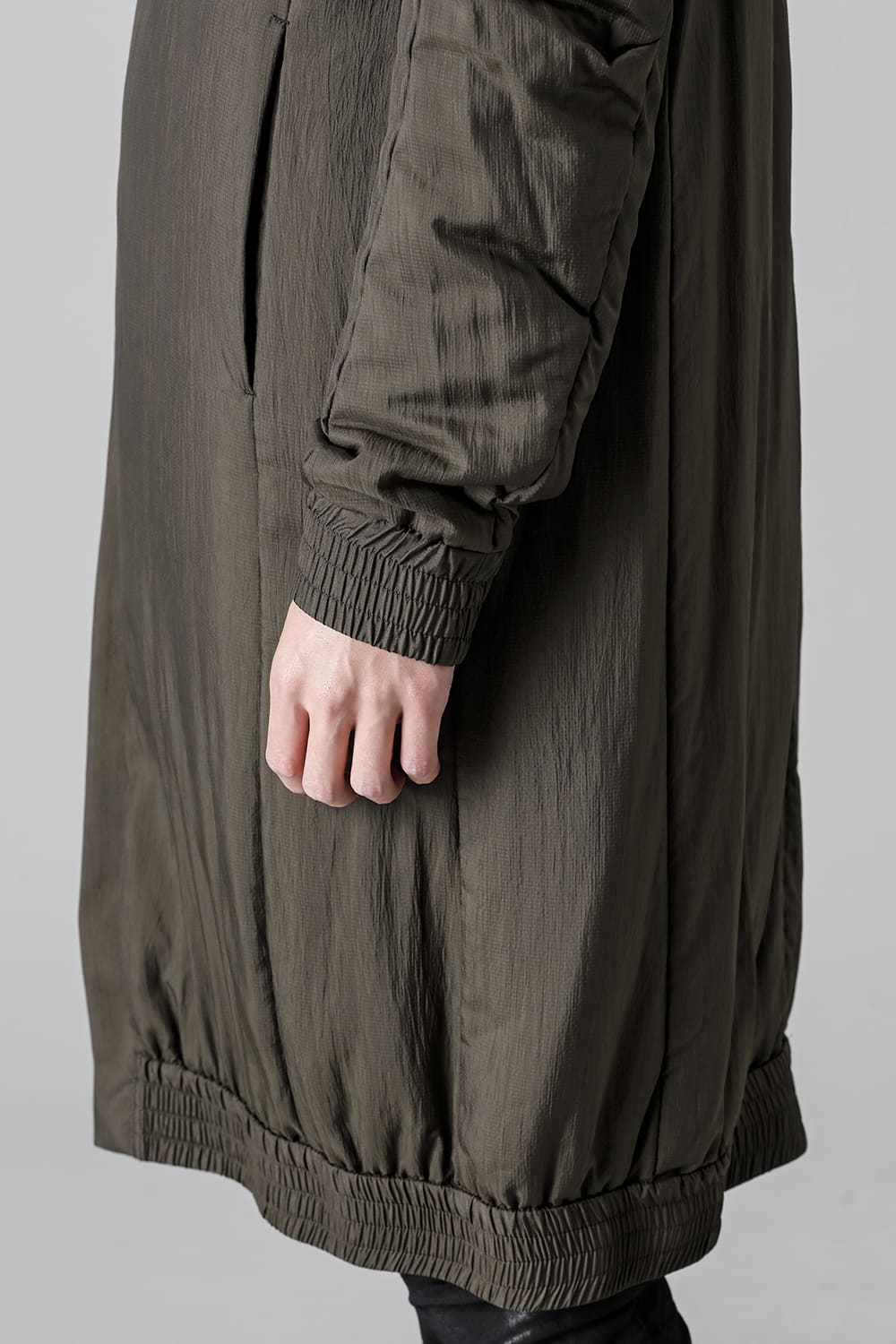 Nylon coat shrink nylon Dark Khaki