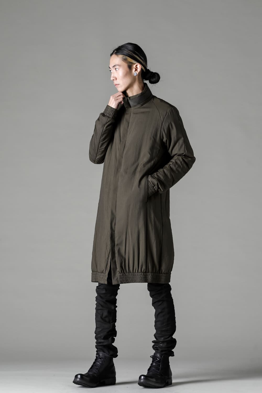 Nylon coat shrink nylon Dark Khaki