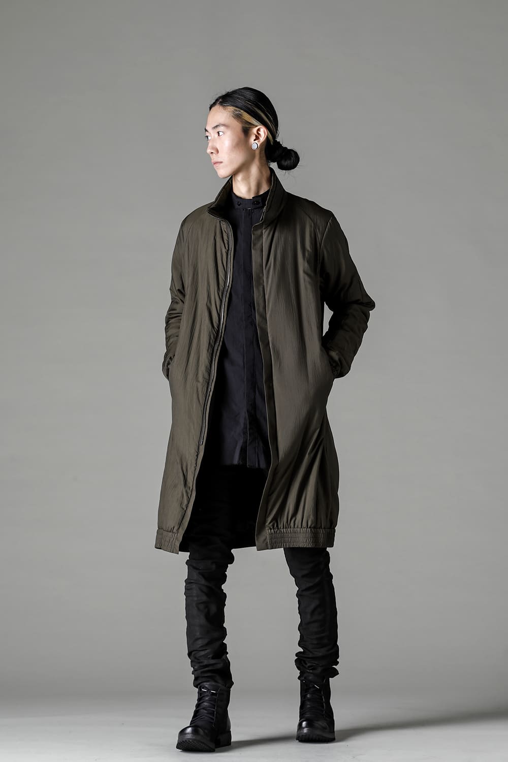 Nylon coat shrink nylon Dark Khaki