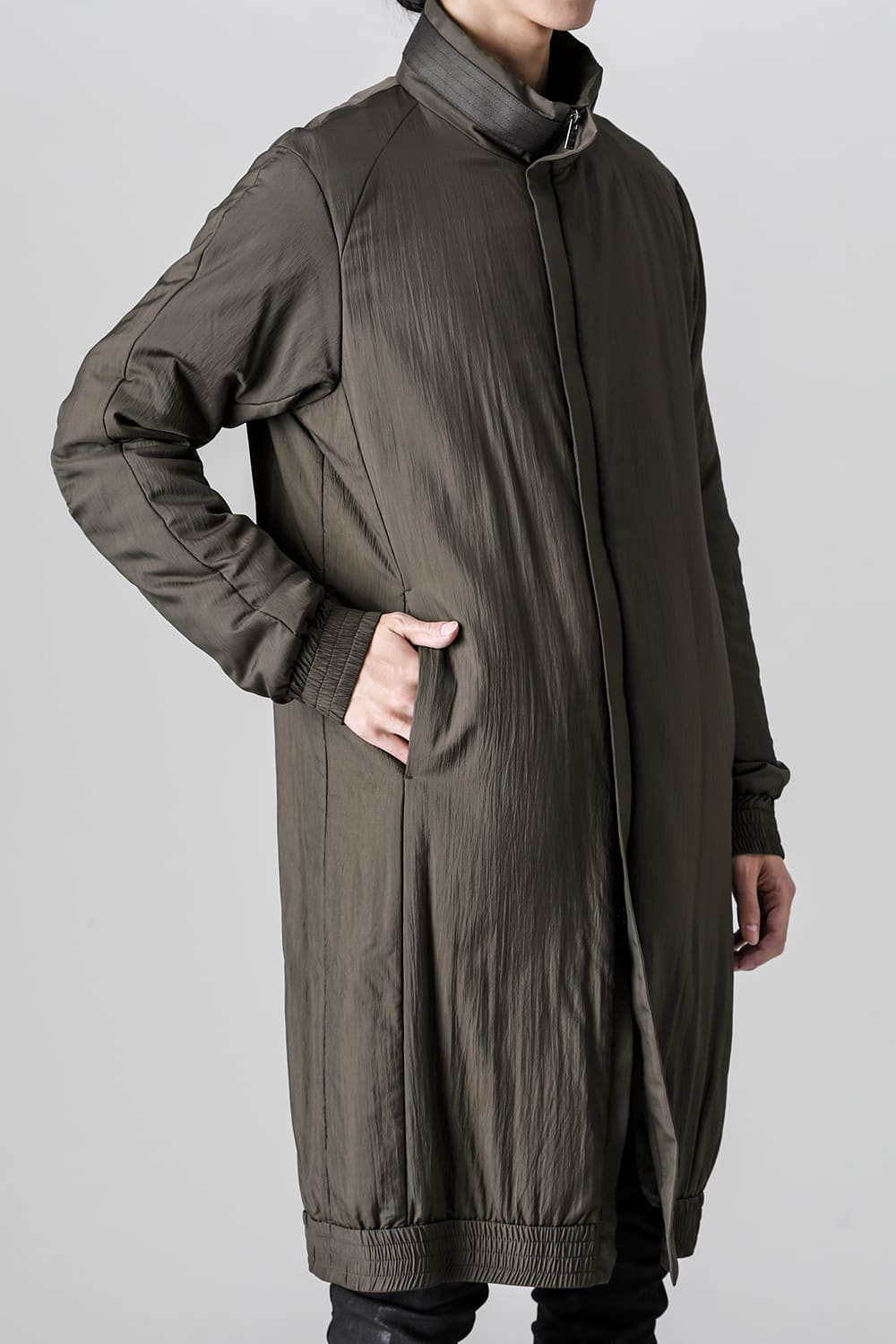 Nylon coat shrink nylon Dark Khaki