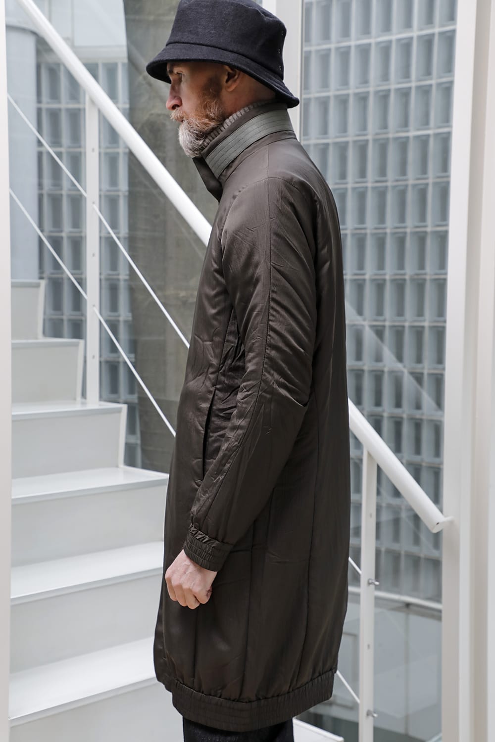 Nylon coat shrink nylon Dark Khaki