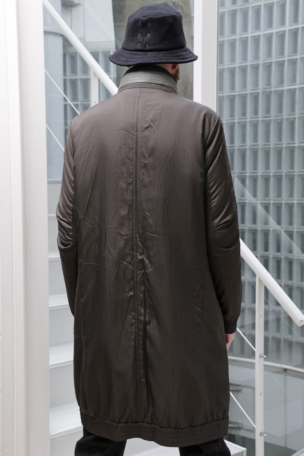 Nylon coat shrink nylon Dark Khaki