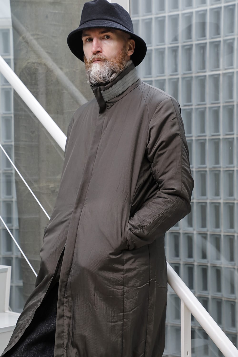 Nylon coat shrink nylon Dark Khaki