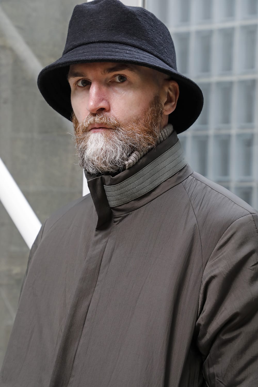 Nylon coat shrink nylon Dark Khaki