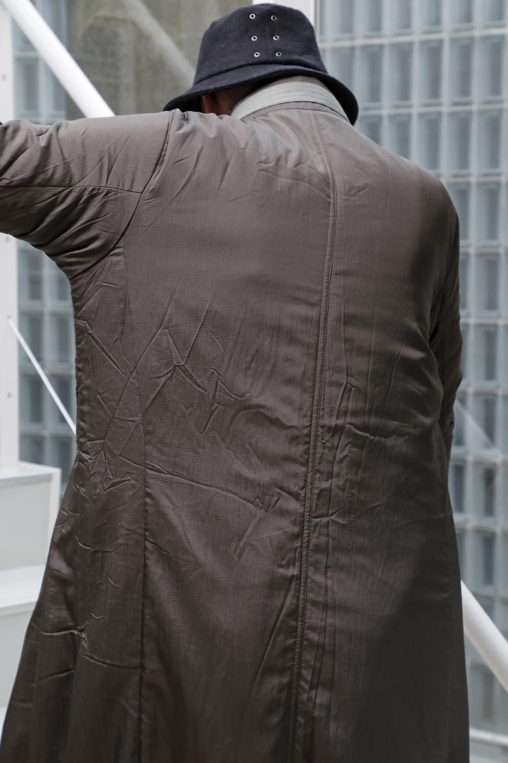 Nylon coat shrink nylon Dark Khaki