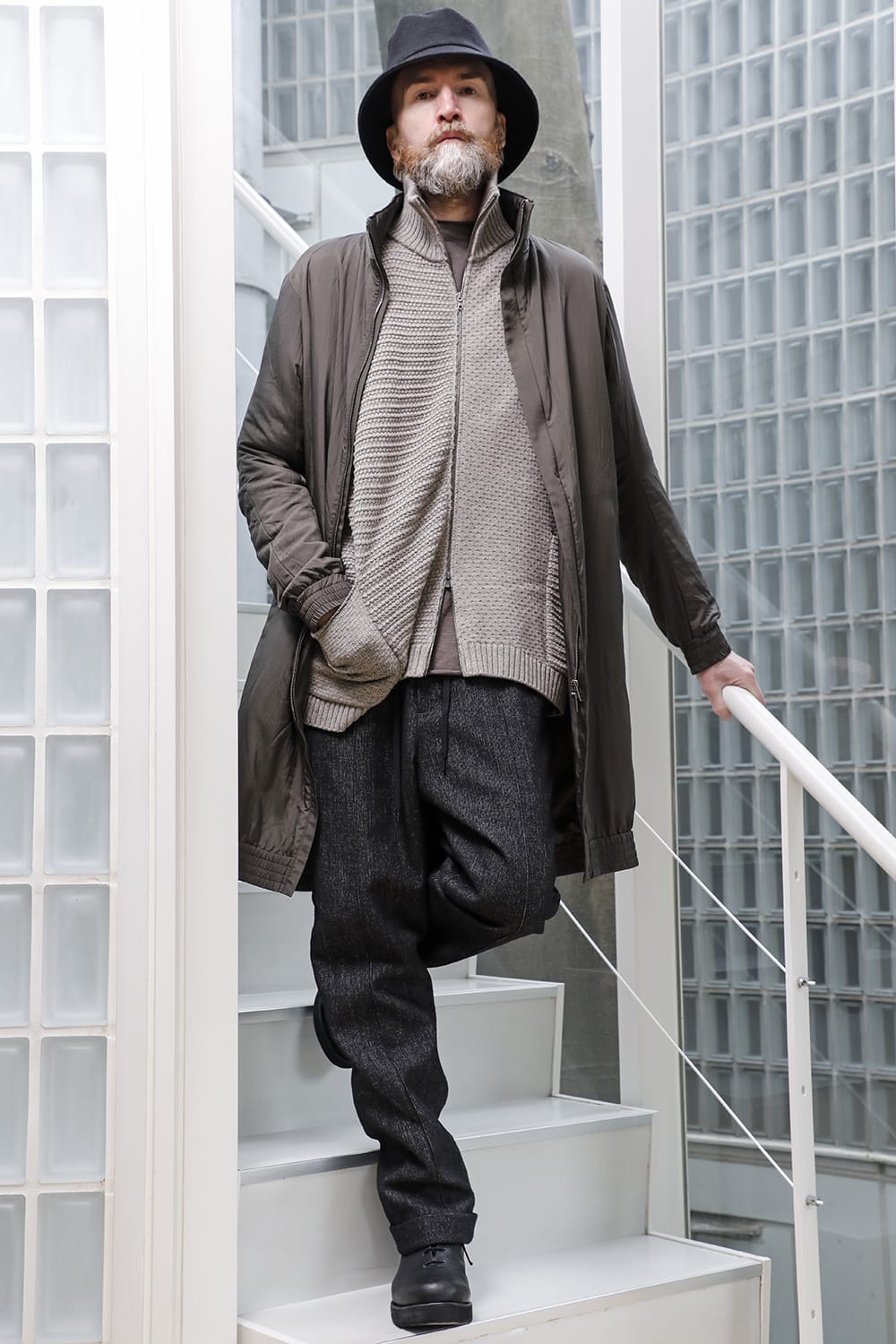 Nylon coat shrink nylon Dark Khaki