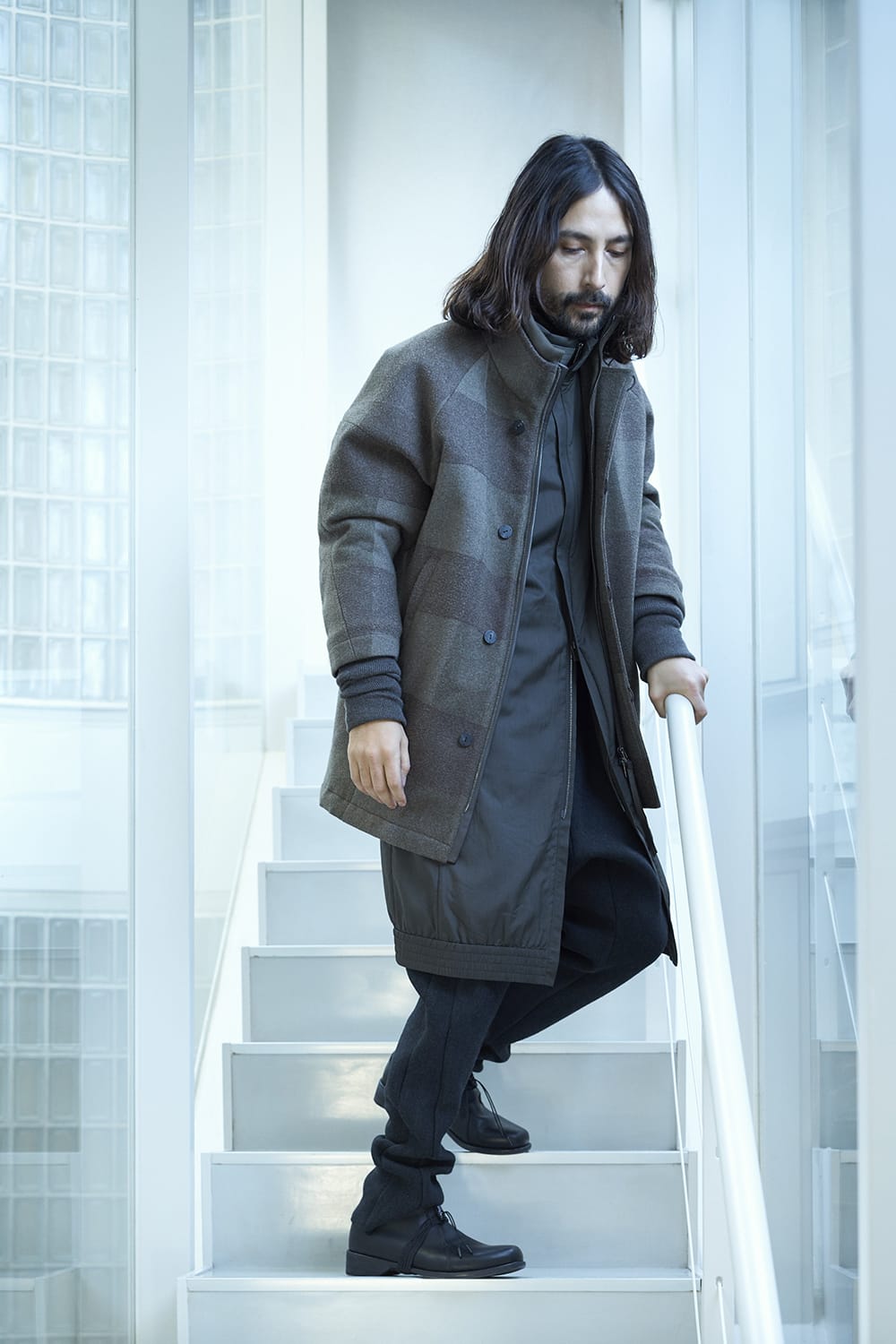 Nylon coat shrink nylon Dark Khaki