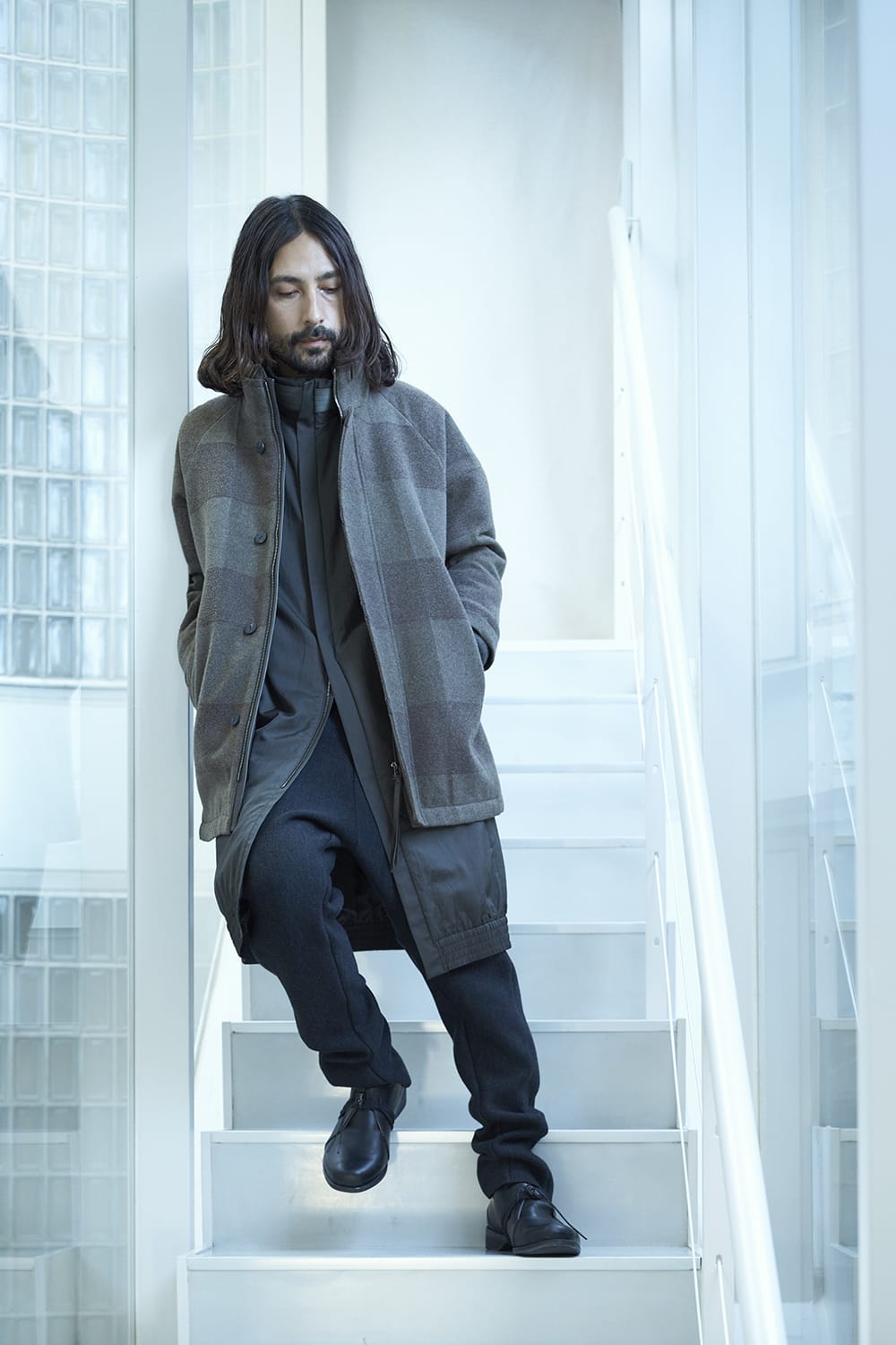 Nylon coat shrink nylon Dark Khaki