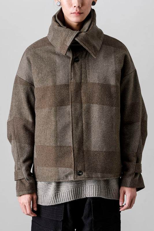 High neck jacket wool needle punch