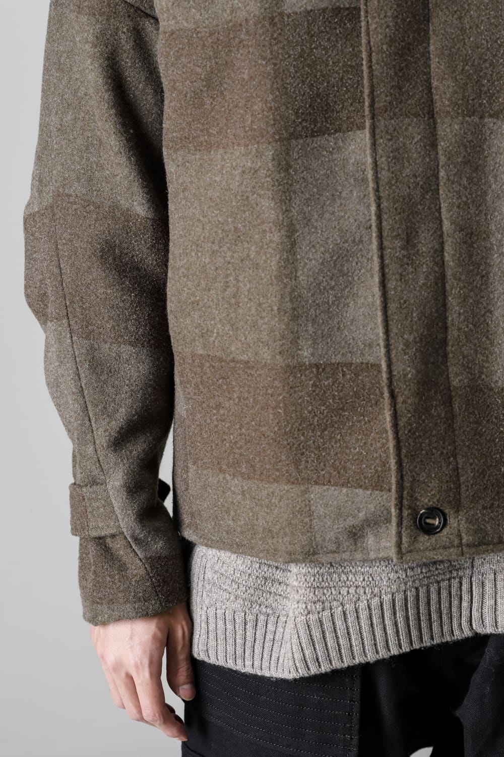 High neck jacket wool needle punch