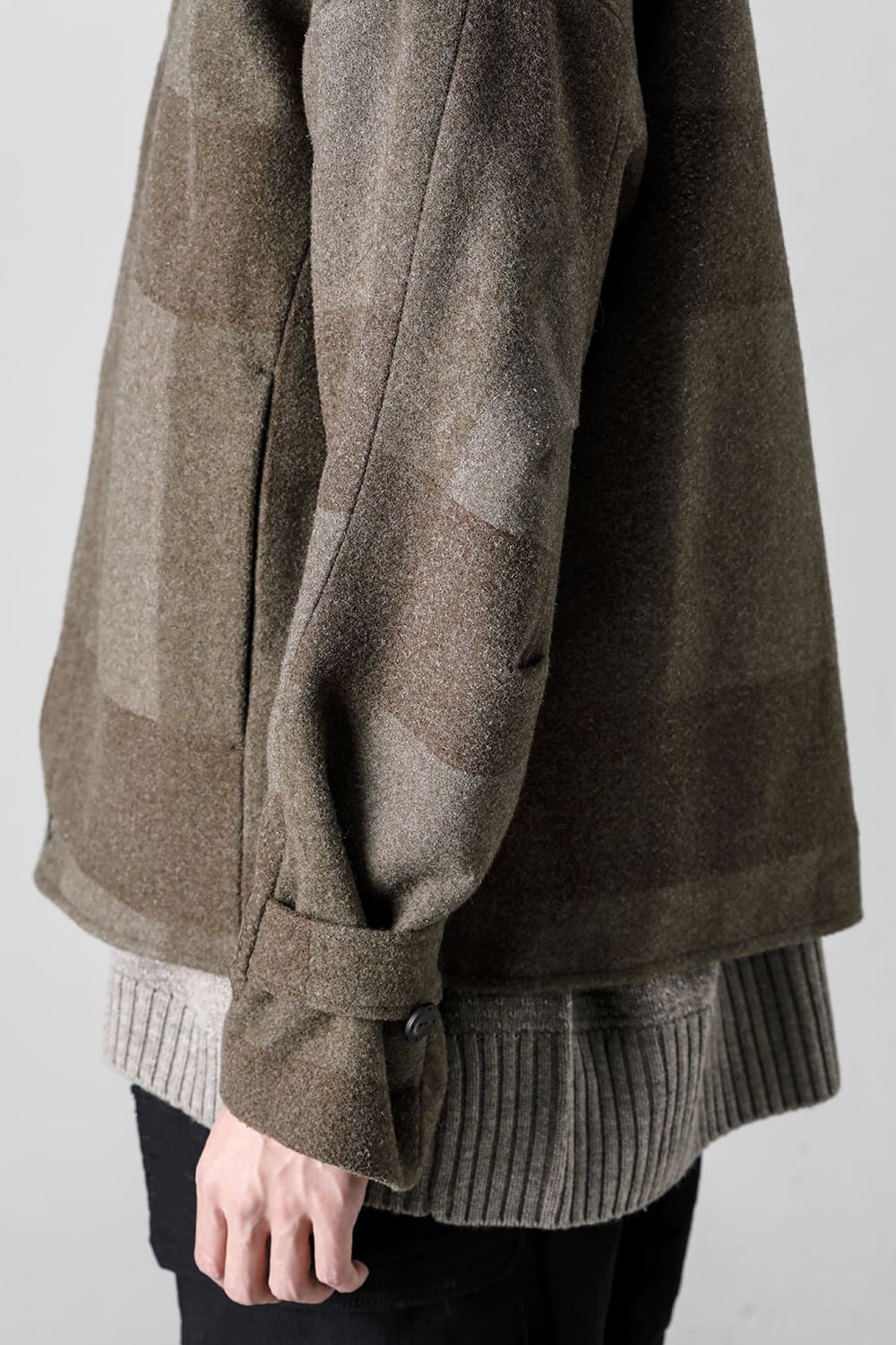 High neck jacket wool needle punch