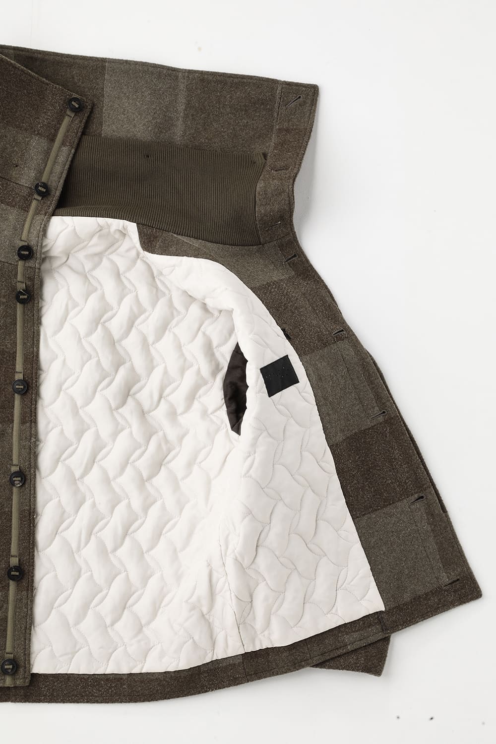 High neck jacket wool needle punch