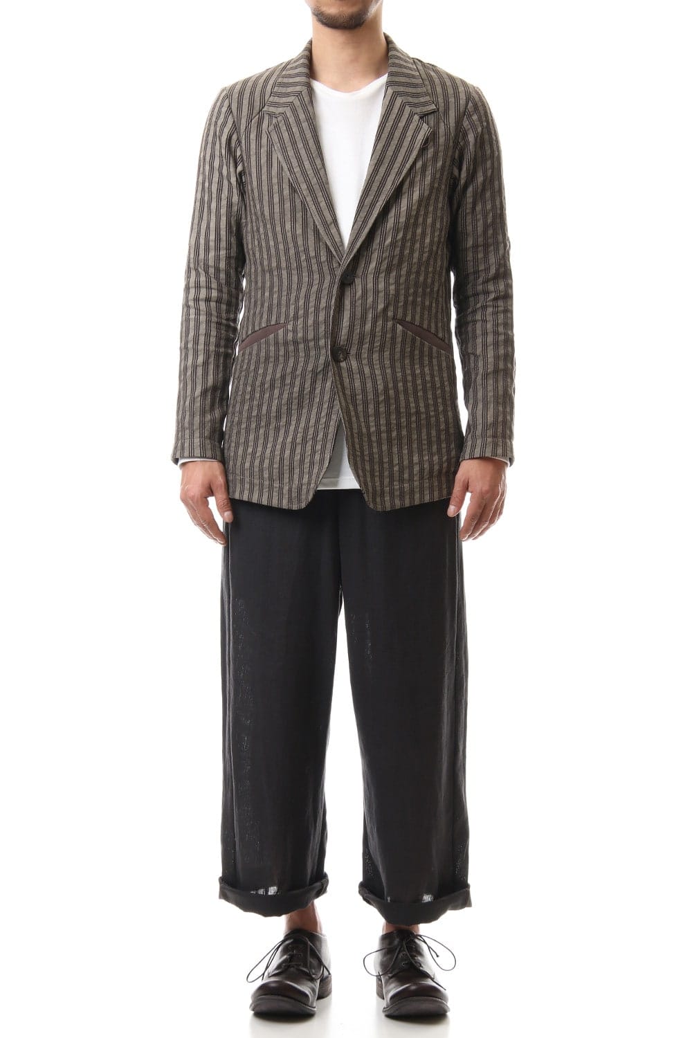 Jacket Cotton ramie stripe