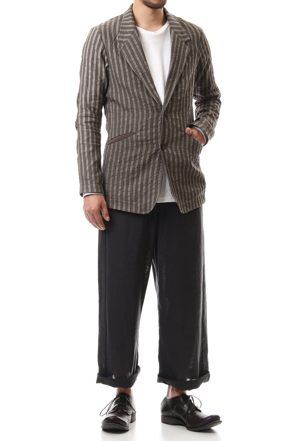 Jacket Cotton ramie stripe