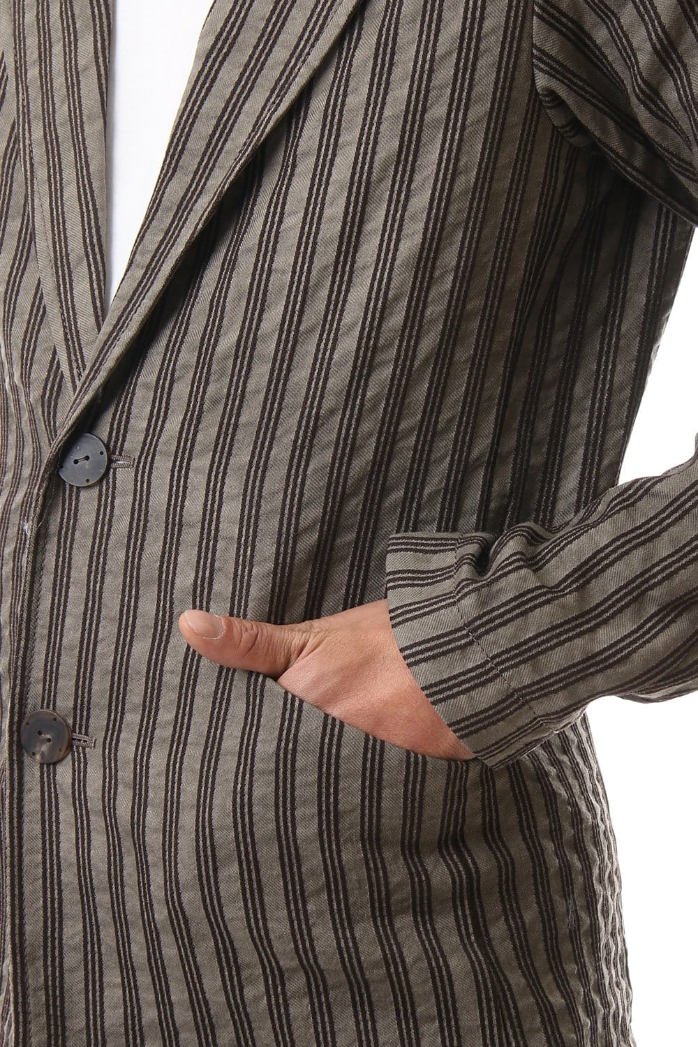 Jacket Cotton ramie stripe