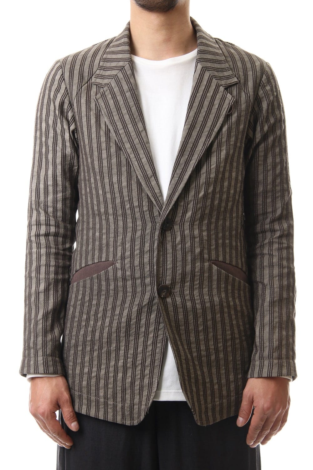 Jacket Cotton ramie stripe
