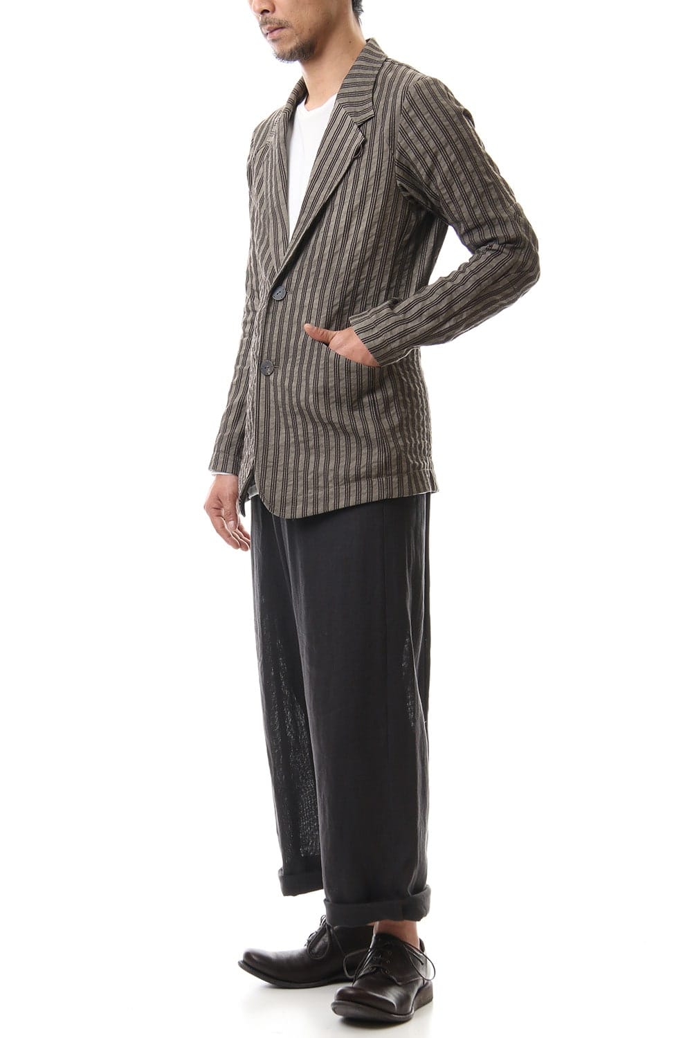 Jacket Cotton ramie stripe