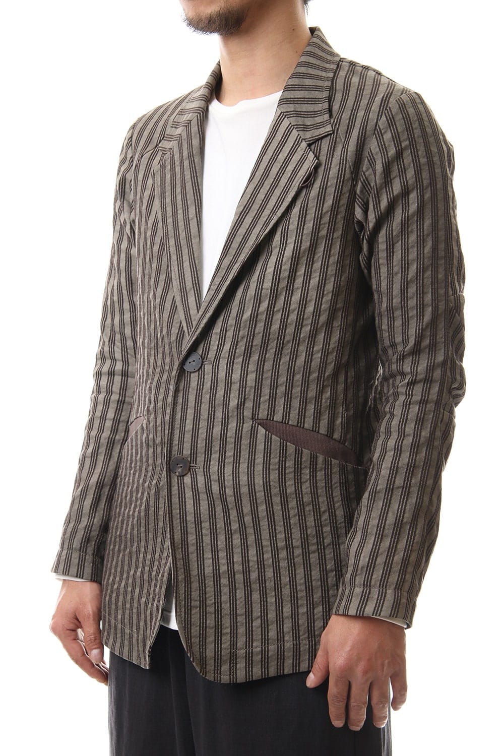 Jacket Cotton ramie stripe